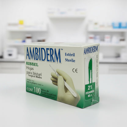 Hoja Para Bisturí Ambiderm #21 Acero Inox Caja Con 100 Hojas