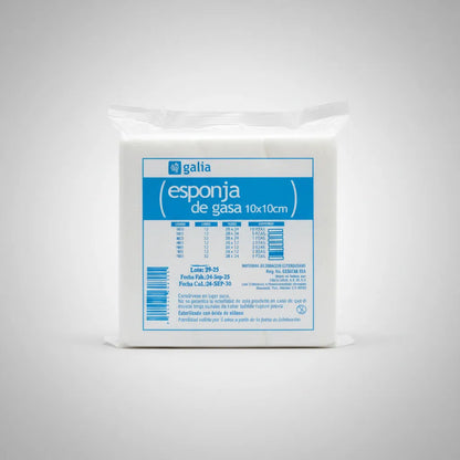 5 Paq. De Gasa Esteril Con Trama 10x10 (5 Gasas X Paquete) Blanco