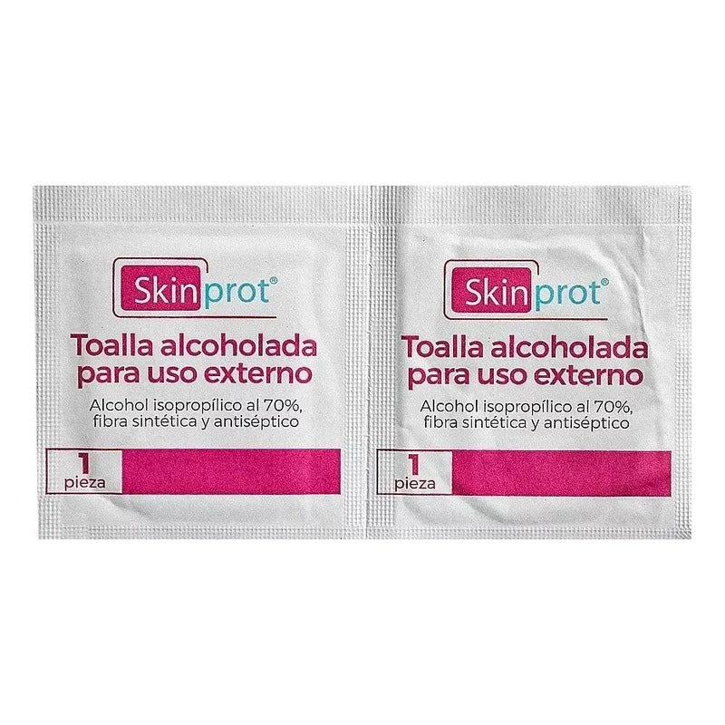 Toalla Alcoholada Para Uso Externo 100 Pzs Skinprot