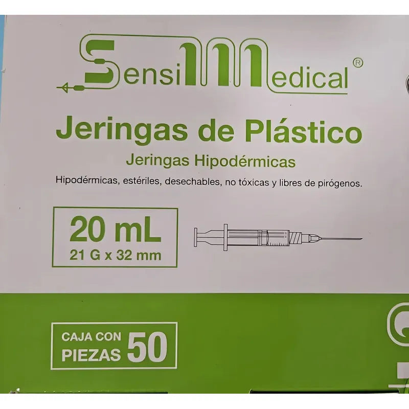 50 Jeringas Sensimedical 21g X 32mm 20ml Capacidad En Volume 20 Ml