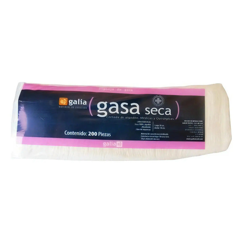 Gasa No Estéril Galia 10x10cm 12 Capas Tipo Vii Paquete 200u Blanco