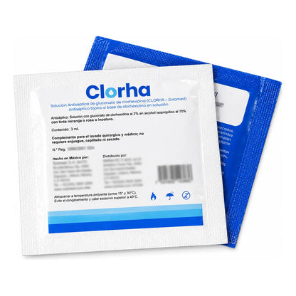 50 Sobres Solución Antiséptica, Gluconato De Clorhexidina3ml