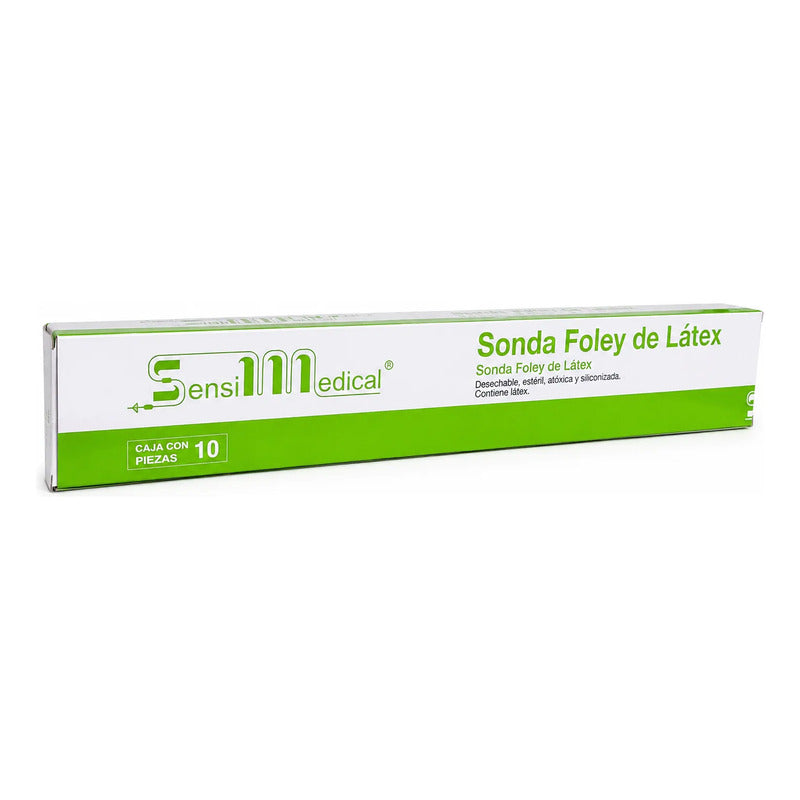 10 Sondas Foley Látex Sensimedical 3 Vías 26fr Globo 30ml