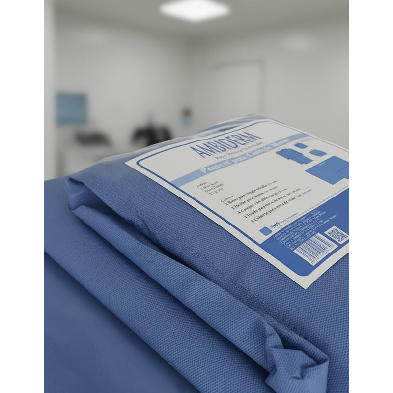 Paquete Para Cirugía Menor Ambiderm Azul Claro Lisa Unitalla