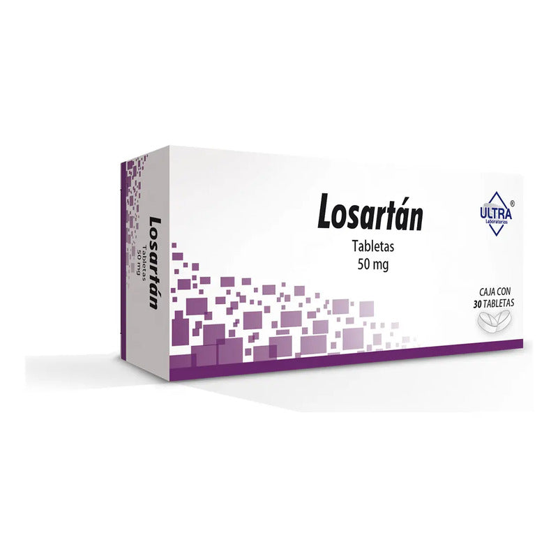 Losartán Grageas 50 Mg, 30 Grageas