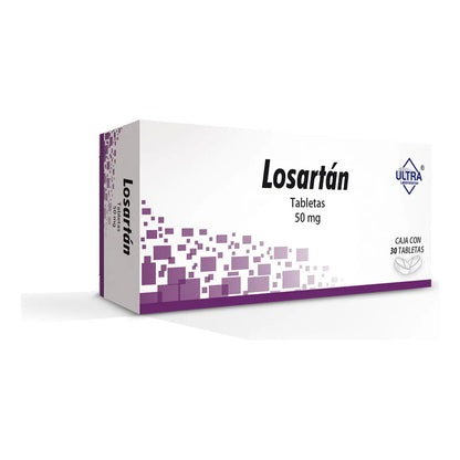 Losartán Grageas 50 Mg, 30 Grageas