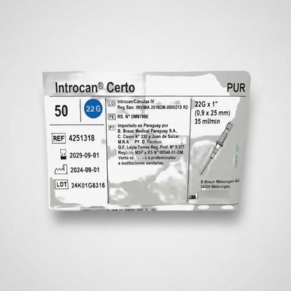 Cateter Intravenoso Introcan Certo  Jelco 22g