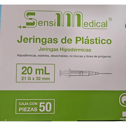 50 Jeringas Sensimedical 21g X 32mm 20ml Capacidad En Volume 20 Ml