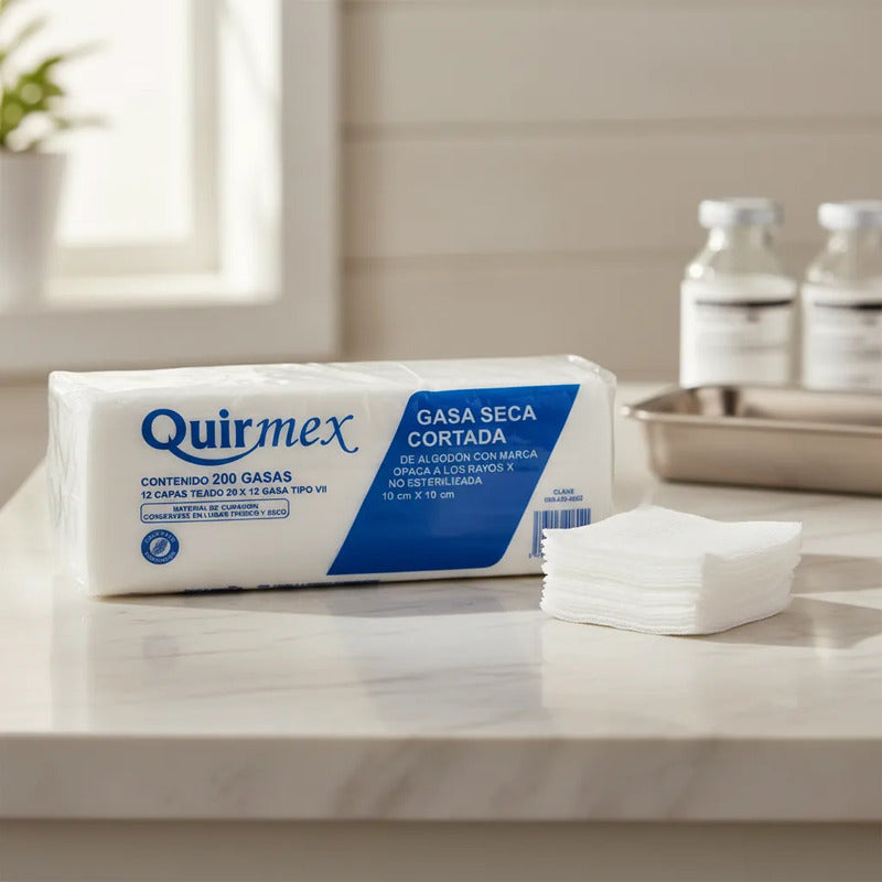 Gasa No Estéril 10x10cm 200 Piezas Con Trama Uso Medico