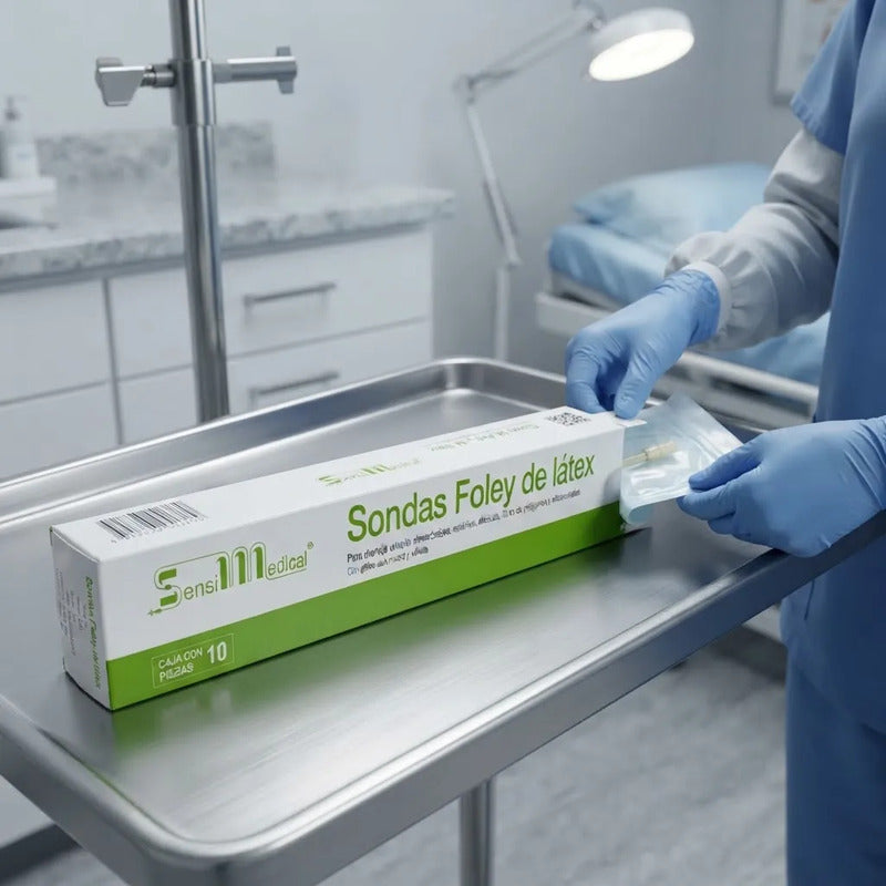 10 Sondas Foley De Látex 3 Vías 16fr Globo 30ml Sensimedical