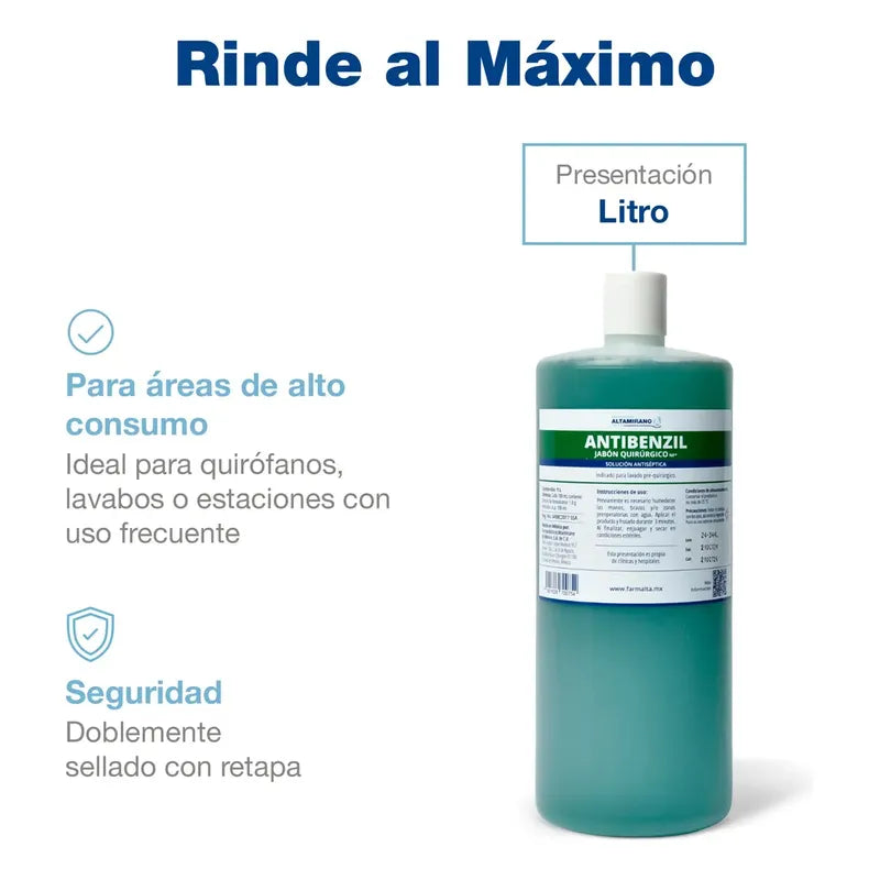 Farmaceuticos Altamirano Antiséptico Antibenzil Jabón Quirúrgico Nf