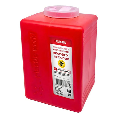 Bote | Recolector | Contenedor 7.5 Lts Punzocortante | Rpbi Rojo