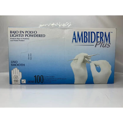 Guantes Ambiderm Plus Color Blanco Talla M De Latex Blanco M