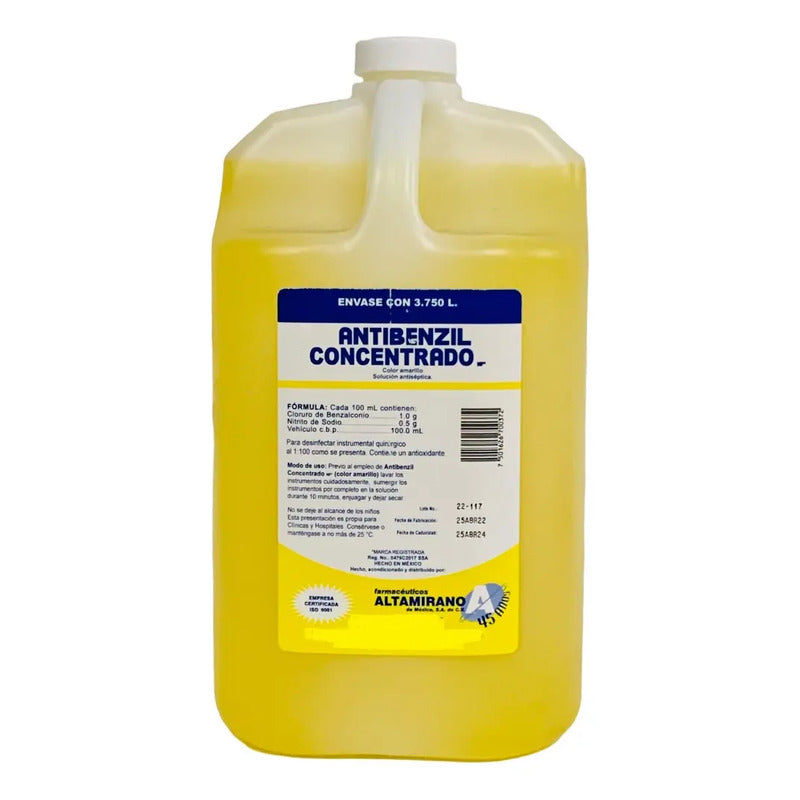 Antibenzil Concentrado Nf Amarillo 3.750 L Solución Desinfectante - Exclusivo Para Profesionales De La Salud. Farmacéuticos Altamirano