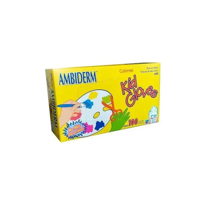 Guante De Latex Kid Gloves Ambiderm Chico Con 100 Piezas Color Con Polvo Sí Talla S Surtido P