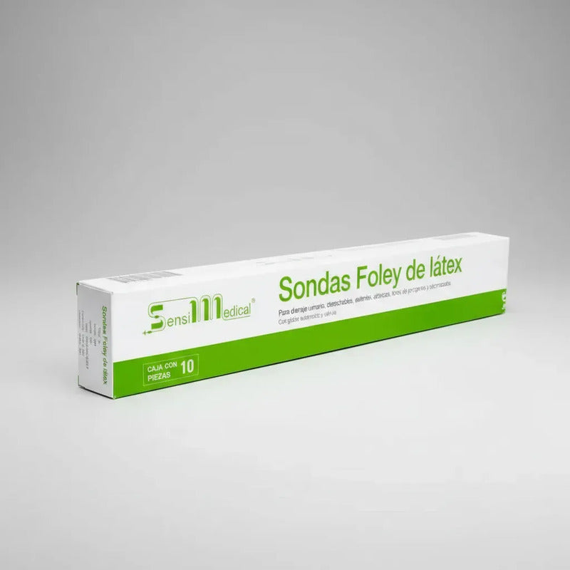 10 Sondas Foley De Látex 3 Vías 16fr Globo 30ml Sensimedical