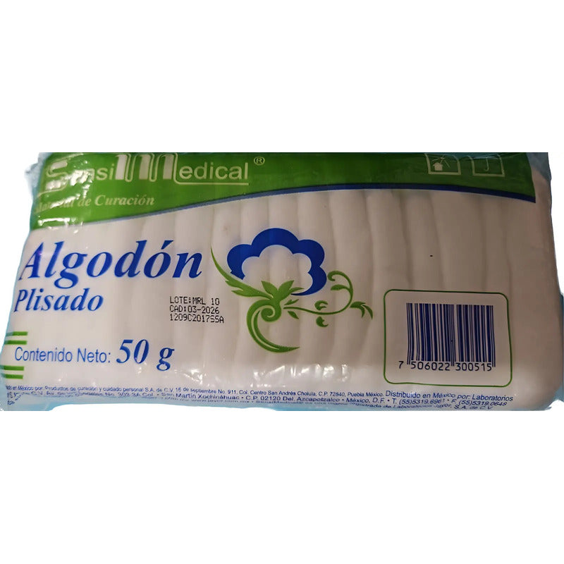 Lote De 12 Bolsas De Algodon Plisado  50g, Sensilmedical