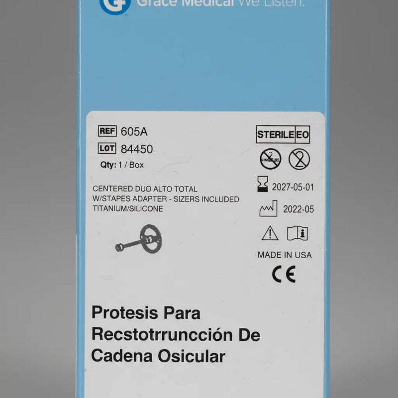 Protesis Para Reconstrucción De Cadena Osicular Centered Duo Alto Total