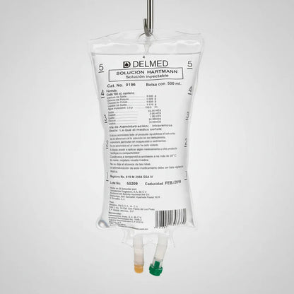 24 Bolsas Solución Hartmann Inyectable, 500ml Uso Medico