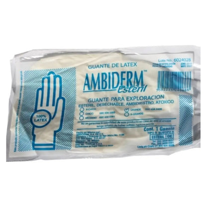 Guantes De Látex Estériles Ambiderm, Talla Grande  100 Unidades Natural G