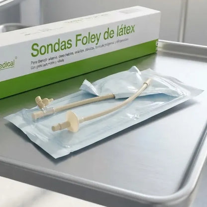10 Sondas Foley De Látex 2 Vías 18fr Globo 30ml Sensimedical