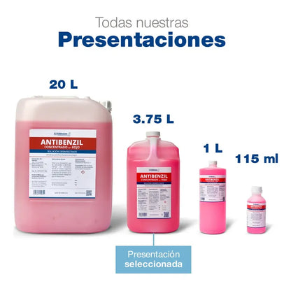 Farmacéuticos Altamirano | Jabón Antibenzil Concentrado Nf Rojo (3.75 Lts.) - Solución Desinfectante - Exclusivo Para Profesionales De La Salud