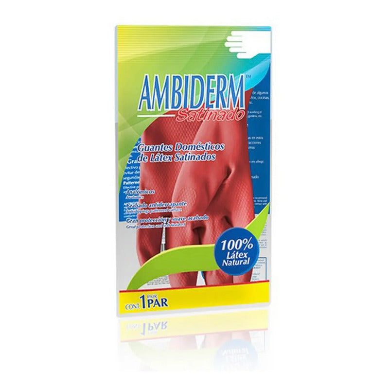 Guante De Latex Satinado Mediano Rojo (bo Ambiderm 120100093