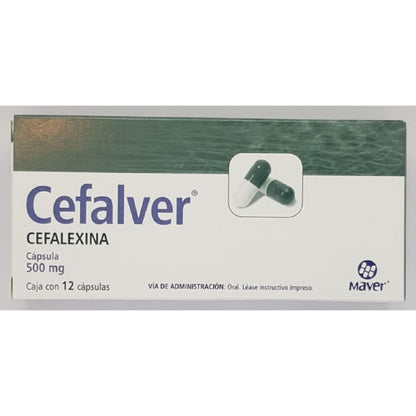 Cefalver Cápsula 500 Mg, 12 Cápsulas Cefalexina