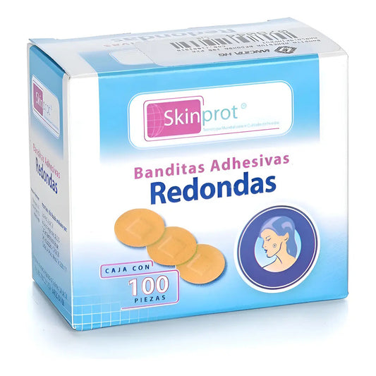 Banditas Adhesivas Redondas 25mm, Curitas Skinprot C/100 Pzs