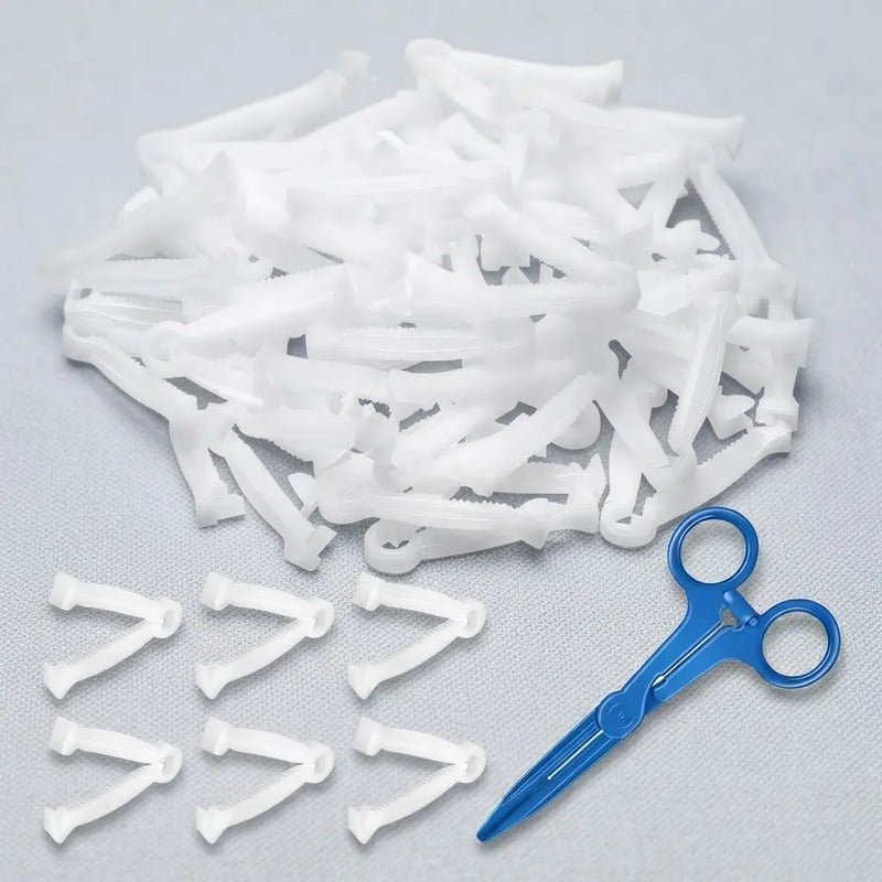100 Pinzas Desechables P/cordón Umbilical Y 1 Pinza Hemostat Recto