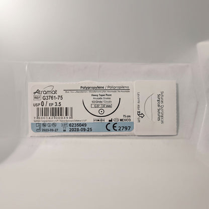 Sutura Atramat Polipropileno Tipo Prolene Tamaños A Elegir 0 Redondo 37mm