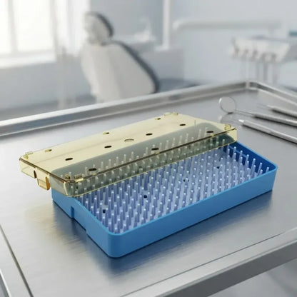 Caja De Esterilización P/instrumentos Orl, Oftalmo, Dental Azul