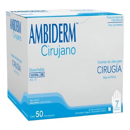 Guante De Látex Estéril Para Cirujano Elite Ambiderm 7.5 Natural 7.5