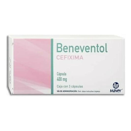 Beneventol Cefixima Cápsula 400 Mg, 3 Cápsulas