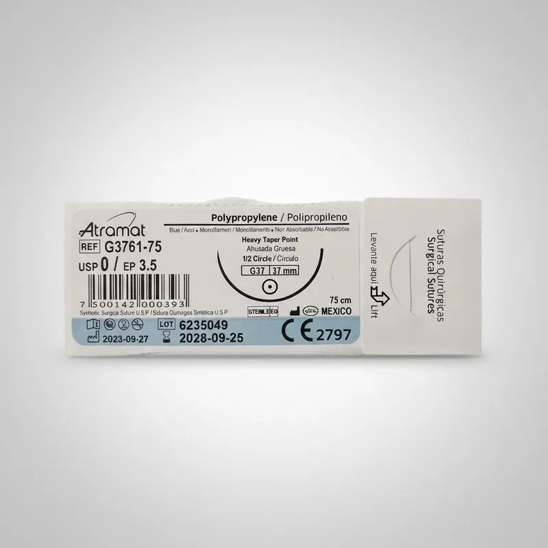Sutura Atramat Polipropileno Tipo Prolene Tamaños A Elegir 0 Redondo 37mm