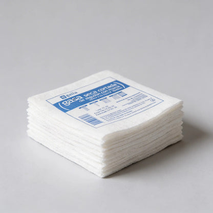 5 Paq. De Gasa Esteril Con Trama 10x10 (10 Gasas X Paquete) Blanco