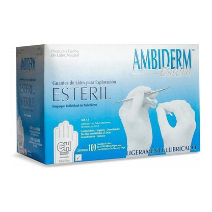 Guantes De Latex Estériles Ambiderm Color Natural Talla Ch C/ 100 Unidades P