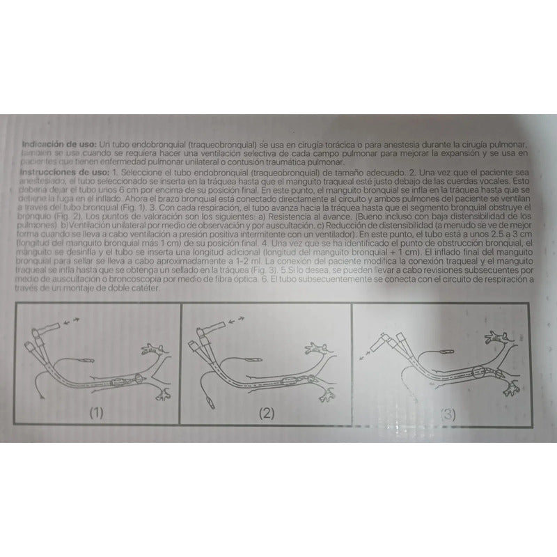Tubo Endobronqueal Doble Lumen Sin Dehp 39fr Drecho