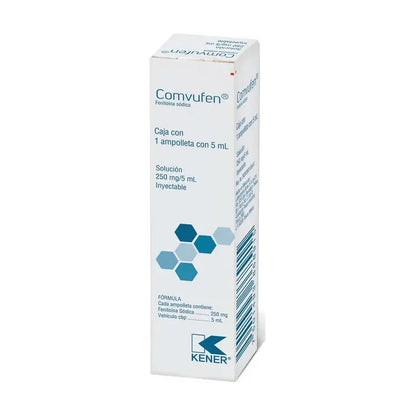 Comvufen Fenitoína Sódica 250 Mg / 5 Ml Caja Con 1 Ampolleta Con 5 Ml Solución Inyectable Kener
