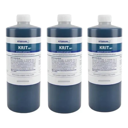 3 Frascos De  Krit Cloruro De Benzalconio 12% Envase 500 Ml
