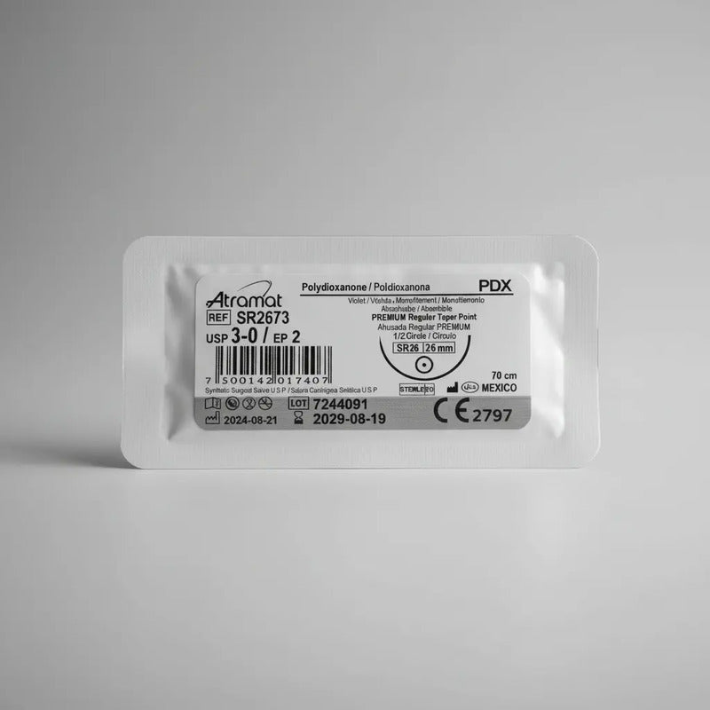 Sutura Pdx 3-0 Redondo 26mm Polidioxanona Pds Atramat Sr2673 Gris