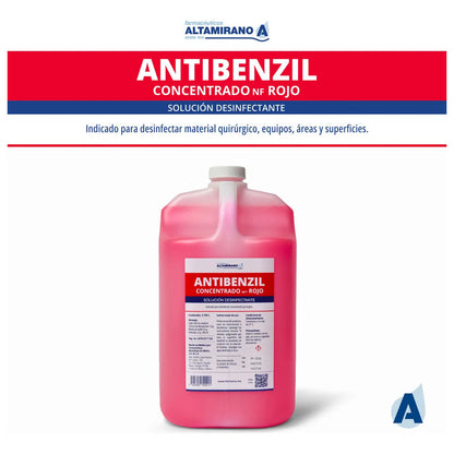 Farmacéuticos Altamirano | Jabón Antibenzil Concentrado Nf Rojo (3.75 Lts.) - Solución Desinfectante - Exclusivo Para Profesionales De La Salud