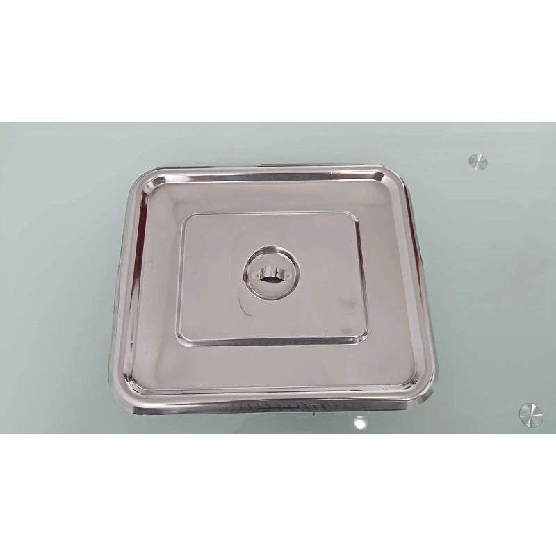 Charola C/tapa O Budinera Gde Acero Inoxidable 20x15x5cm