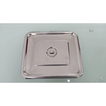 Charola C/tapa O Budinera Gde Acero Inoxidable 20x15x5cm