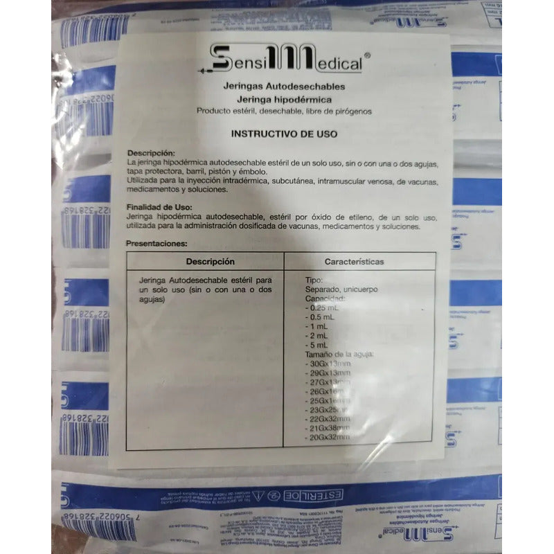 50 Jeringas .5ml Para Vacunacion 20gx32mm Y 23gx25mm 0.5 Ml