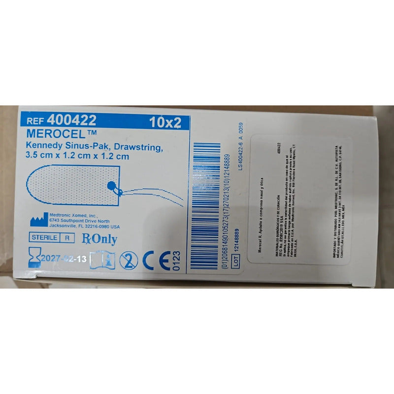 20 Tapones Nasal Merocel Kennedy 3.5x1.2x1.2cm P/via Aerea