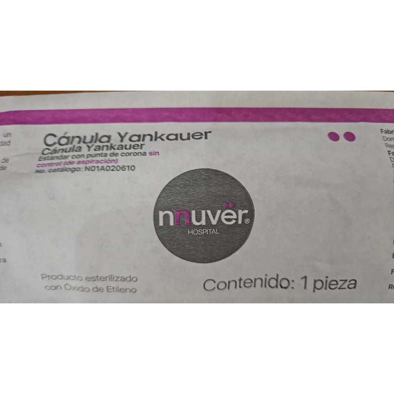 10 Cánula Yankauer Desechable Sin Controlador De Aspiracion