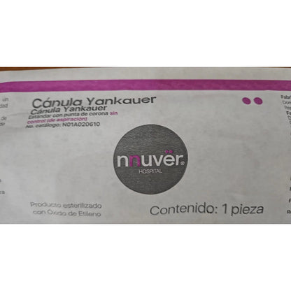 10 Cánula Yankauer Desechable Sin Controlador De Aspiracion