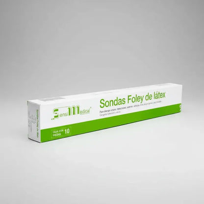 10 Sondas Foley De Látex 2 Vías 8 Fr Globo 5 Ml Sensimedical