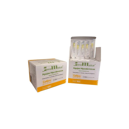 Aguja Hipodermica Sensimedical 20gx25mm 100 Piezas 25 Ml
